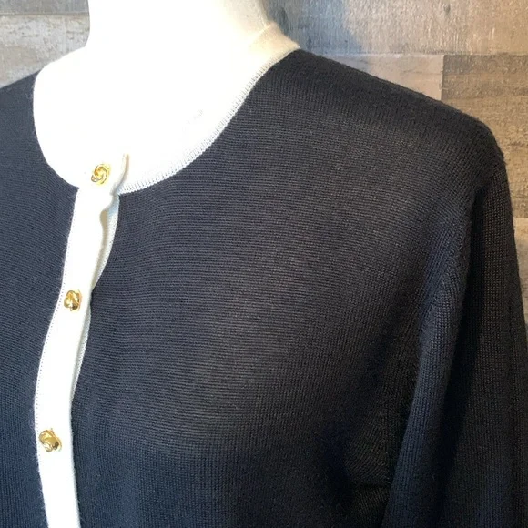 Hasting & Smith Petites black cardigan with white trim - Picture 6 of 16